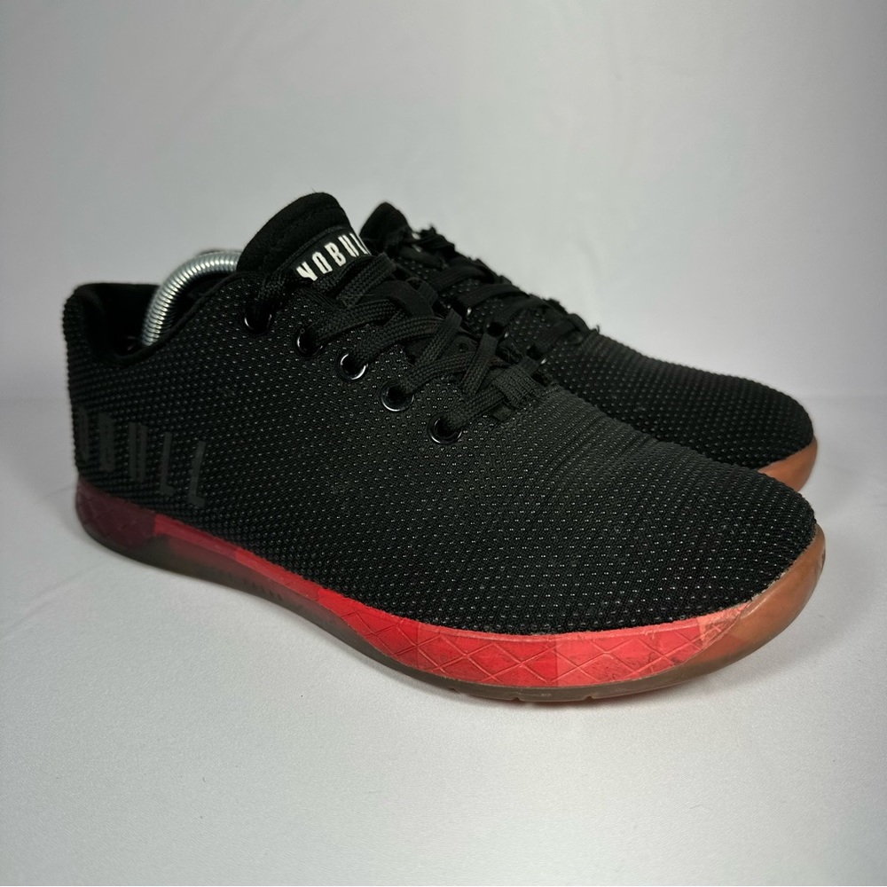 NoBull Mens 6.5 Womens 8 SuperFabric Black Ivy Athletic Trainers Black Red Sole‎